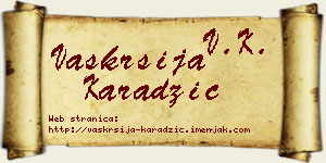 Vaskrsija Karadžić vizit kartica